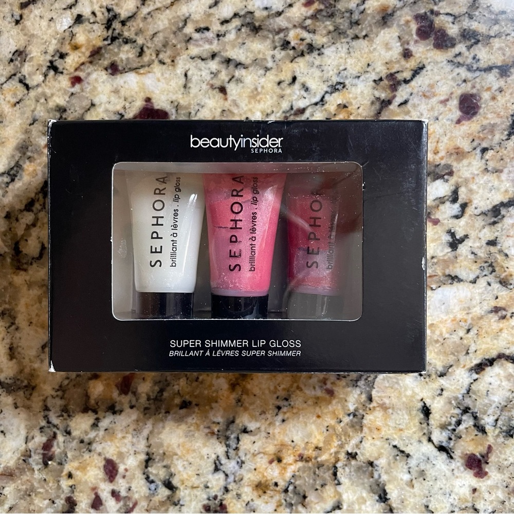 Sephora Super Shimmer Lip Gloss Set - Pink, Red, White